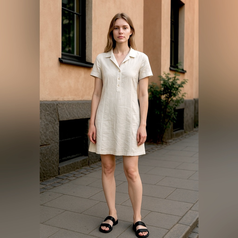 RIANI white linen shirt dress 10 large